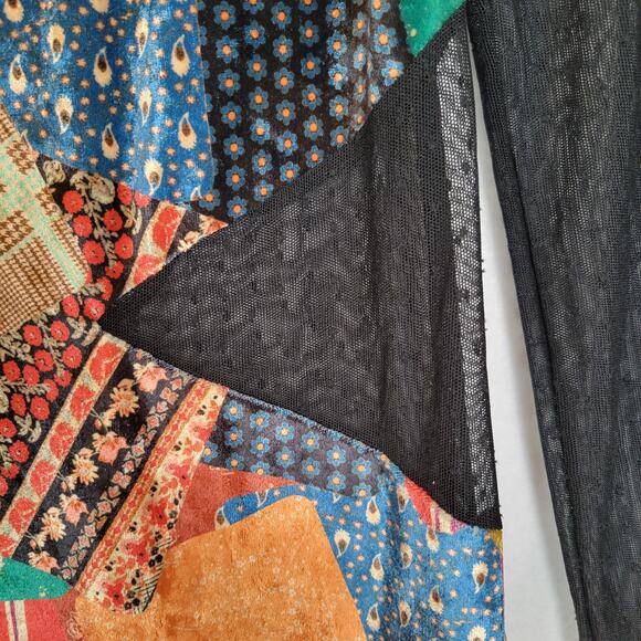 Free People Womens Parker Patchwork Velvet Sheer Maxi Dress Size Small Black - Picture 4 of 10